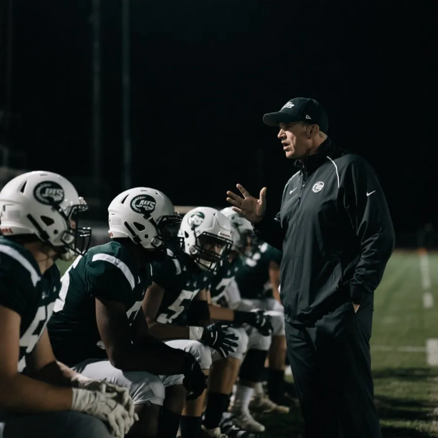 场边战术交流的足球主题插图