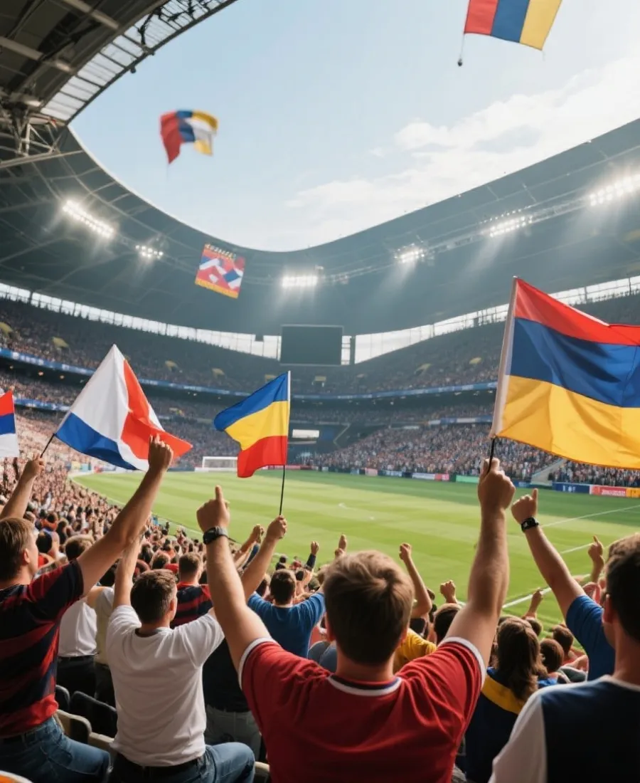 球迷在球场看台呐喊的插图